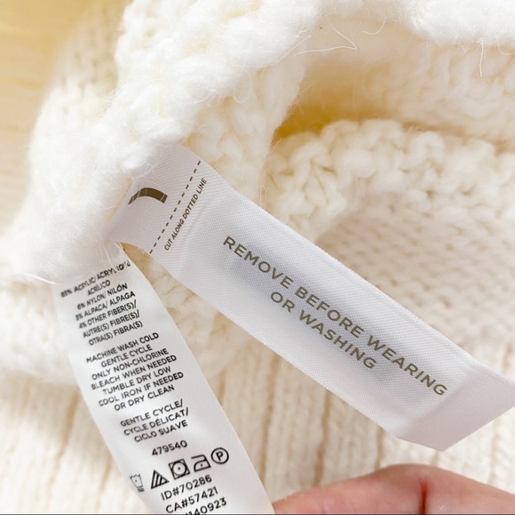 Lou & Grey Ivory Chunky Turtleneck Alpaca Blend Knit Sweater S - Picture 10 of 10